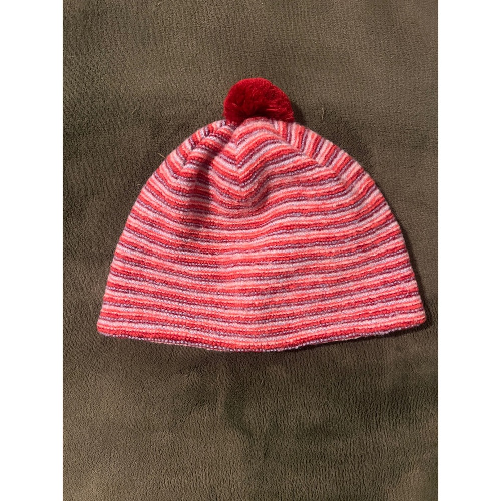 Boho Nordic Striped Pom Beanie Pistil 100% Wool Made in Italy